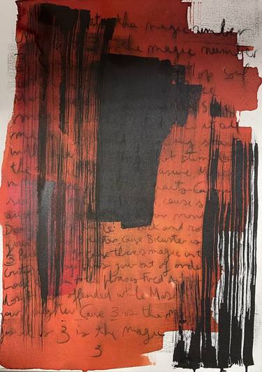 Original Words Abstract Painting by Michele Cade Khelifi