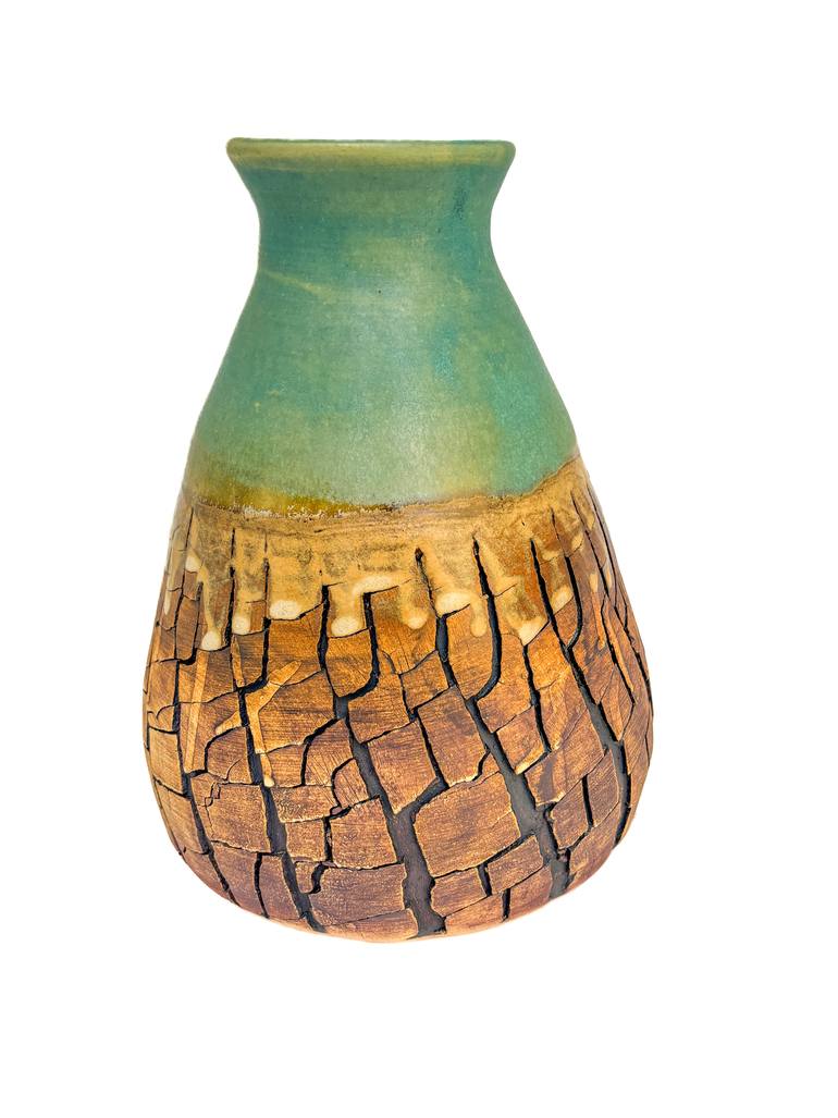 Faultline XI, Sculptural Stoneware Vessel Original Sculpture by amelia johannsen