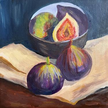Juice Fig Original oil painting 7.8*7.8 in thumb