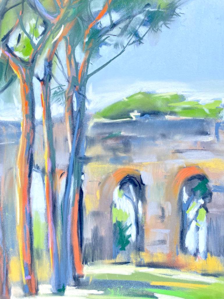 Original Art Deco Architecture Painting by Elena Hromova