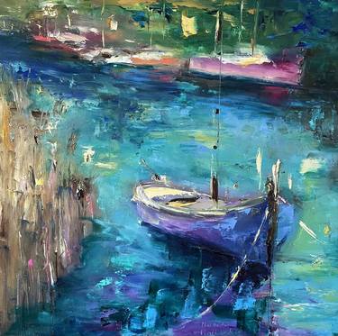 Original Abstract Expressionism Boat Paintings by Mariusz Piatkowski