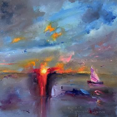 Original Impressionism Boat Paintings by Mariusz Piatkowski