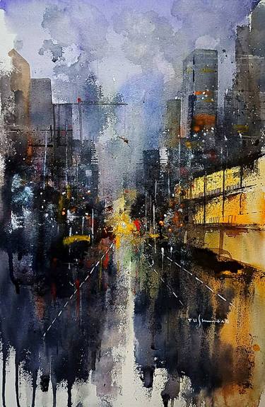 Original Abstract Expressionism Abstract Paintings by TUSHAR SHETTY