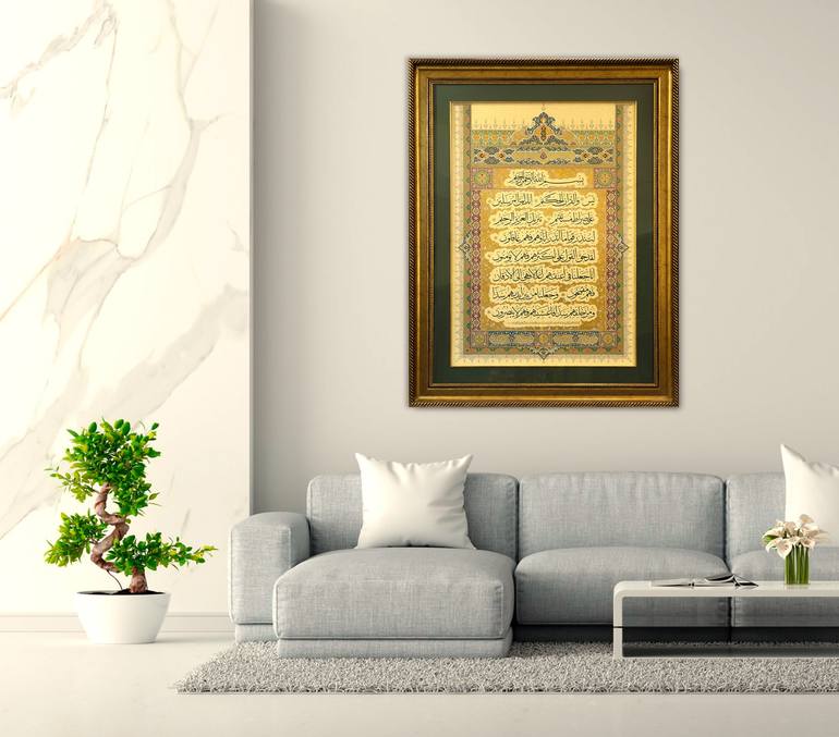 Original Art Deco Calligraphy Painting by Eirene Tower