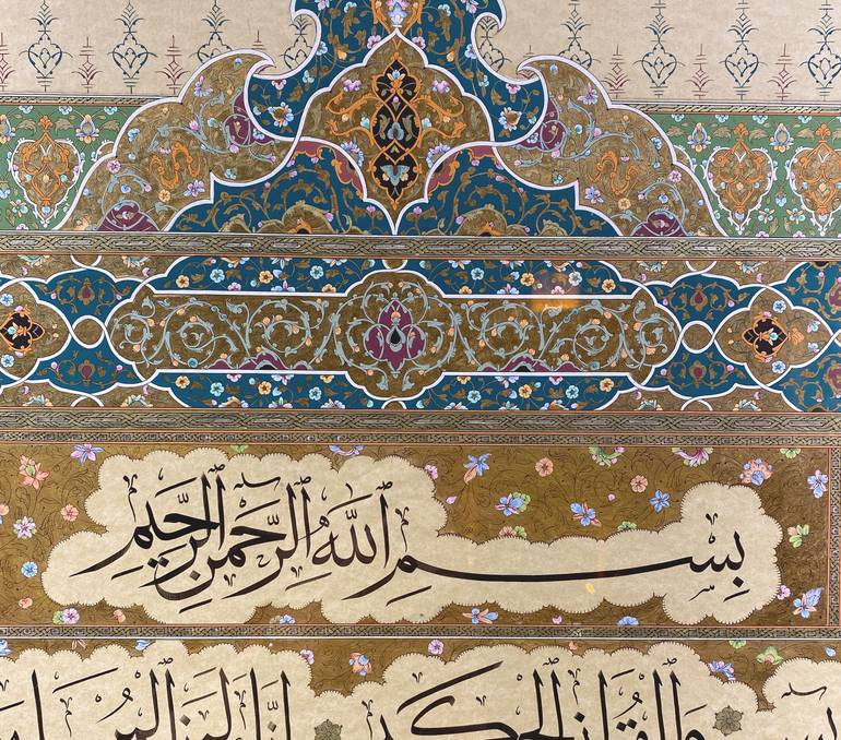 Original Art Deco Calligraphy Painting by Eirene Tower