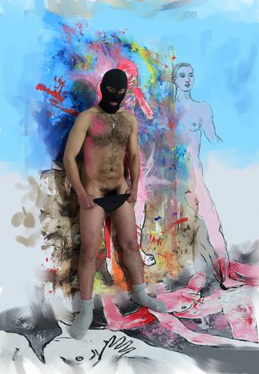 Original Expressionism Nude Digital by Karl LAKOLAK