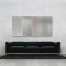 Untitled (Recognition of Truth) is a large format mixed media painting. Interior view of the diptych with two panel hanging side by side.