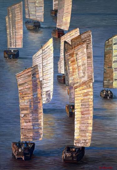 Print of Realism Ship Paintings by DARINA ABRAMOVA