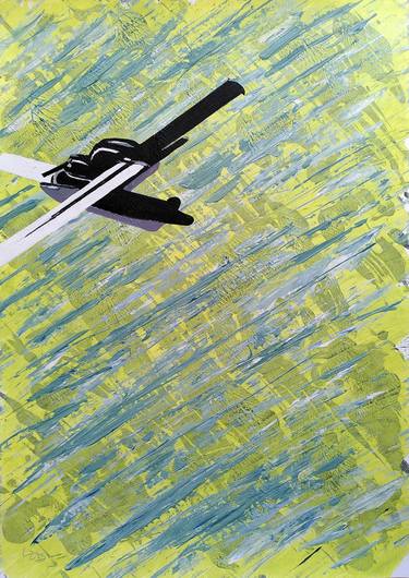 Original Abstract Aeroplane Paintings by Ludwig Zeininger