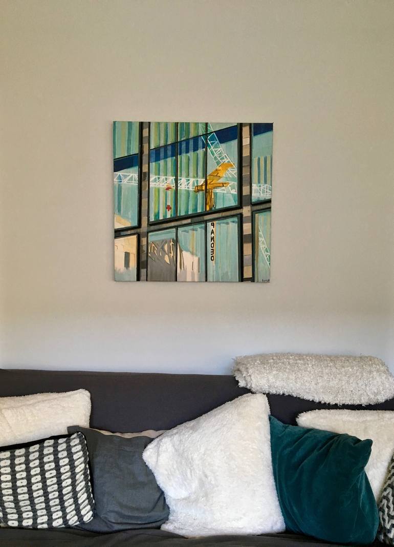 Original Abstract Architecture Painting by Bertie Fritsch