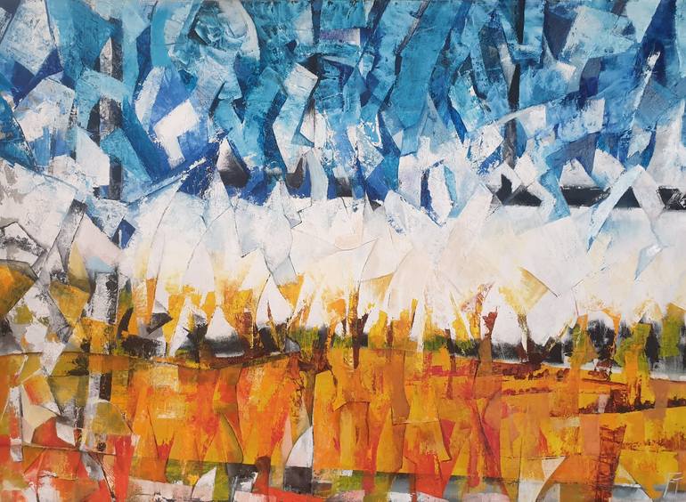Original Abstract Painting by Ernesto Fanzaga | Abstract Art on Wood | Do not throw anything out of the window