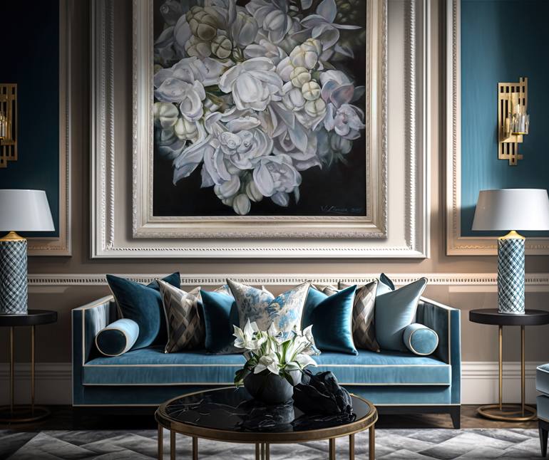Original Conceptual Floral Painting by Lina Videckienė