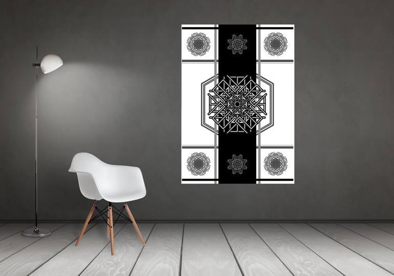 Original Textart Abstract Printmaking by Sheida Samyi