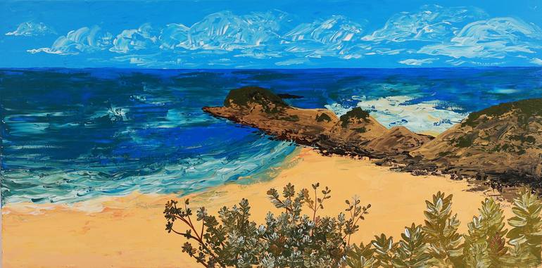 Original Impressionism Seascape Painting by Elizabeth Cooper