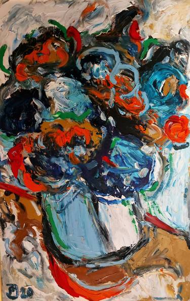 Original Expressionism Floral Painting by Petar Joksimovic