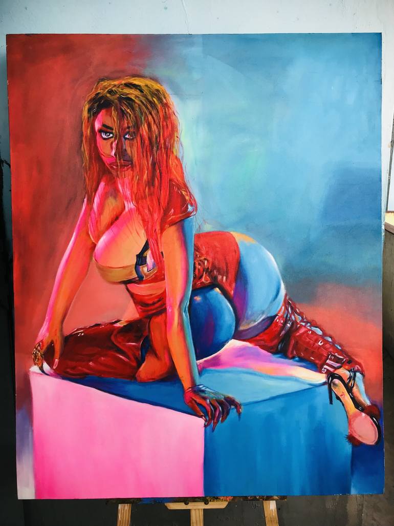 Original Contemporary Women Painting by Eugene  Akwasi Mfum