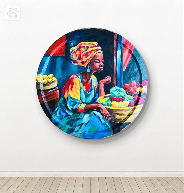 Original Contemporary Women Painting by Eugene  Akwasi Mfum