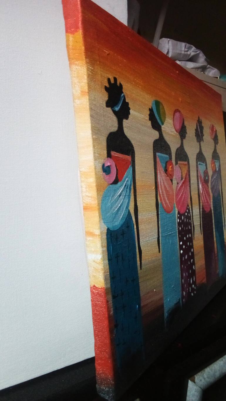 Original Expressionism Women Painting by Evelyn Babirye
