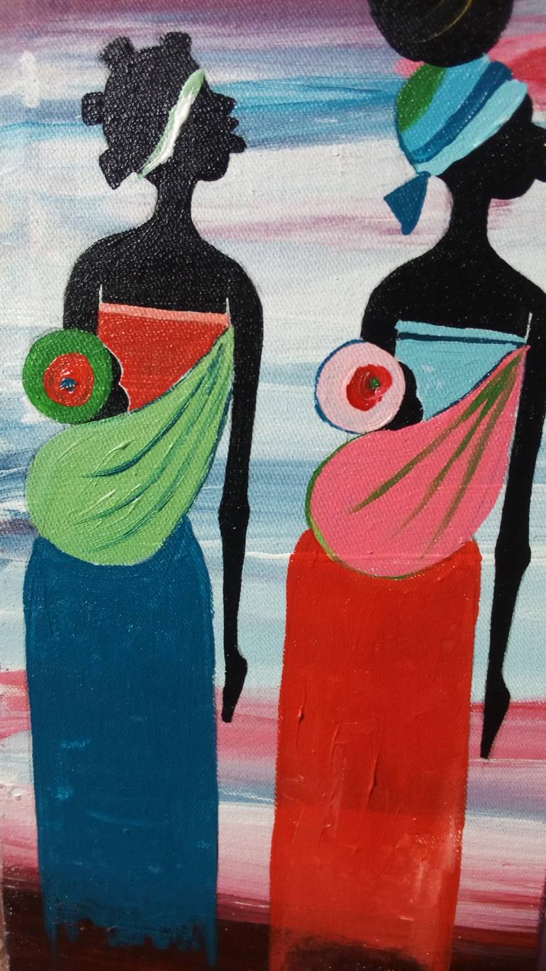 Original Expressionism Women Painting by Evelyn Babirye