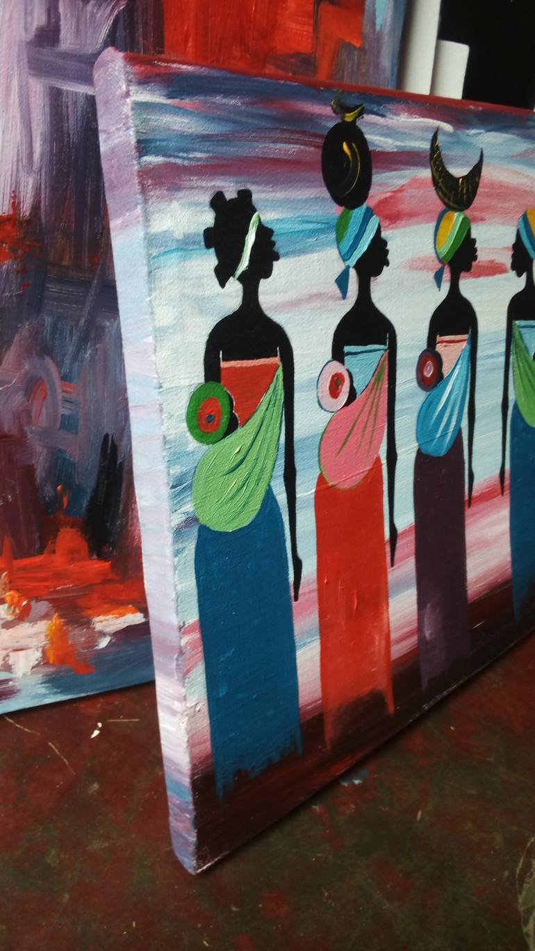 Original Expressionism Women Painting by Evelyn Babirye