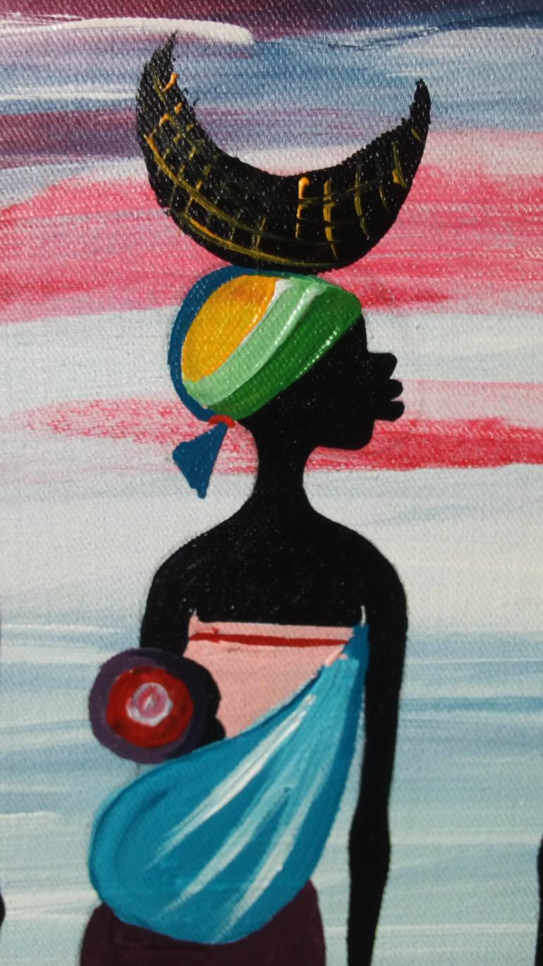 Original Expressionism Women Painting by Evelyn Babirye