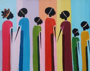 Print of Abstract People Paintings by Evelyn Babirye
