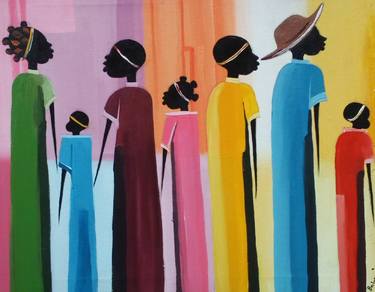 Print of Abstract People Paintings by Evelyn Babirye