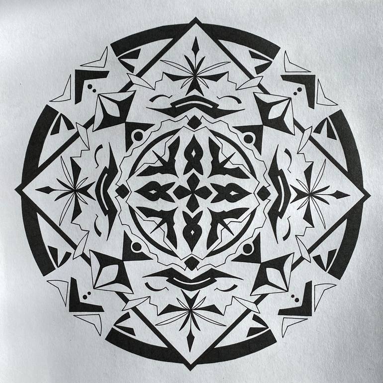 Original Black & White Abstract Drawing by Vladyslav Shpychak