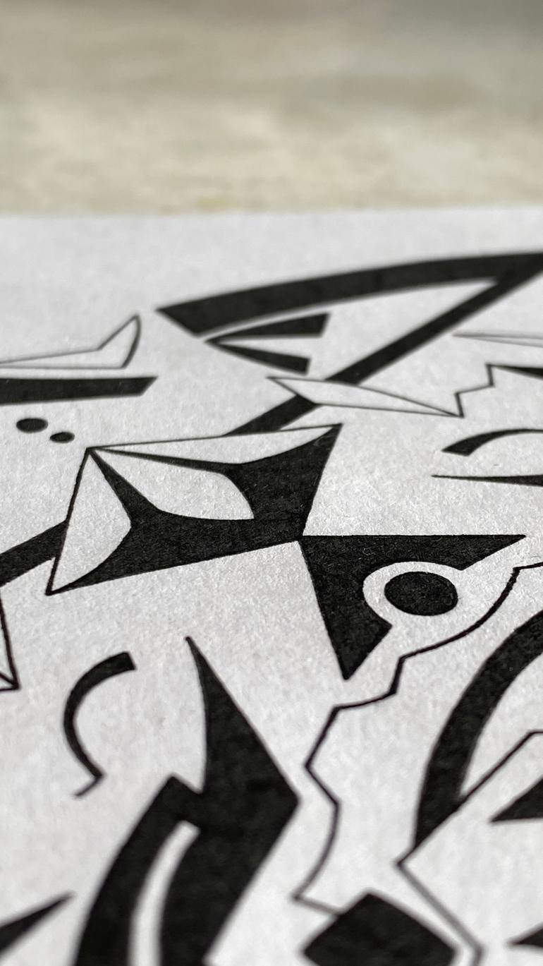 Original Black & White Abstract Drawing by Vladyslav Shpychak