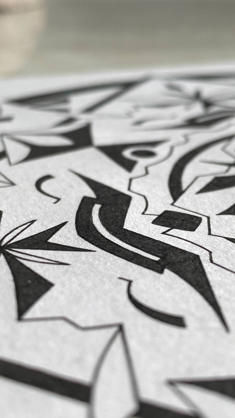 Original Black & White Abstract Drawing by Vladyslav Shpychak