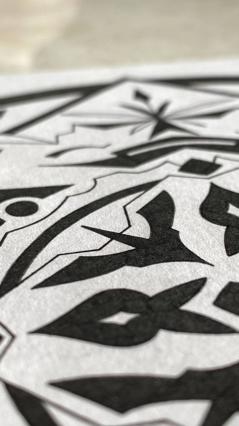 Original Black & White Abstract Drawing by Vladyslav Shpychak