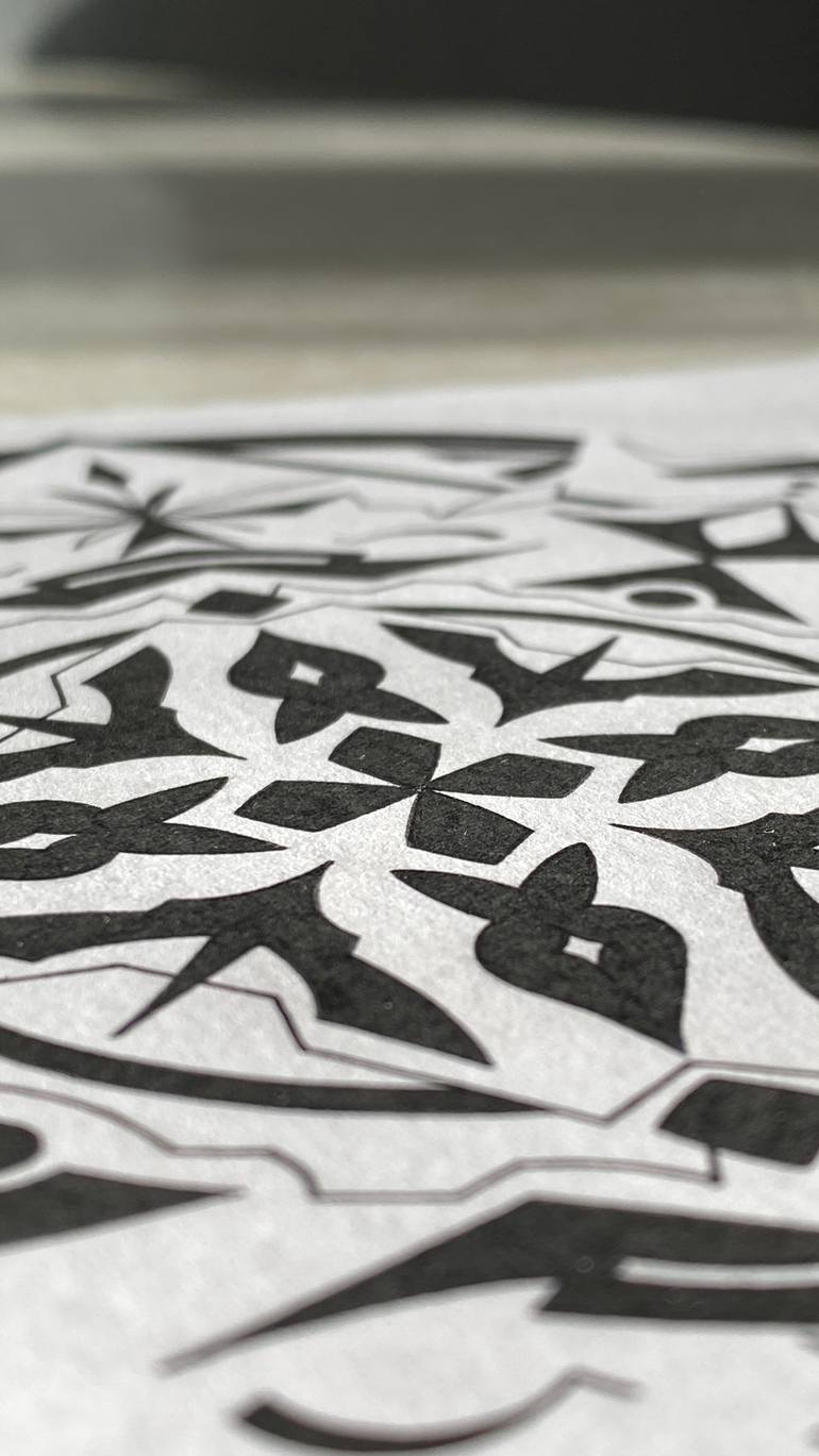 Original Black & White Abstract Drawing by Vladyslav Shpychak