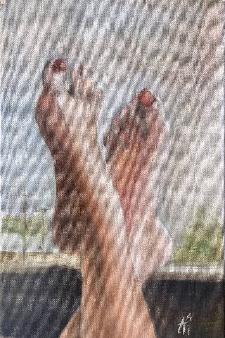 Movie feet Painting by Nadia Piacitelli | Saatchi Art