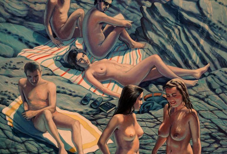 Original Figurative Nude Painting by Max Mazzoli
