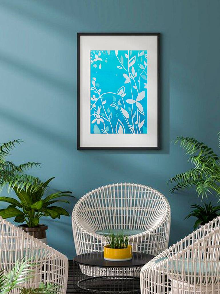 Original Abstract Botanic Painting by Zefi Link