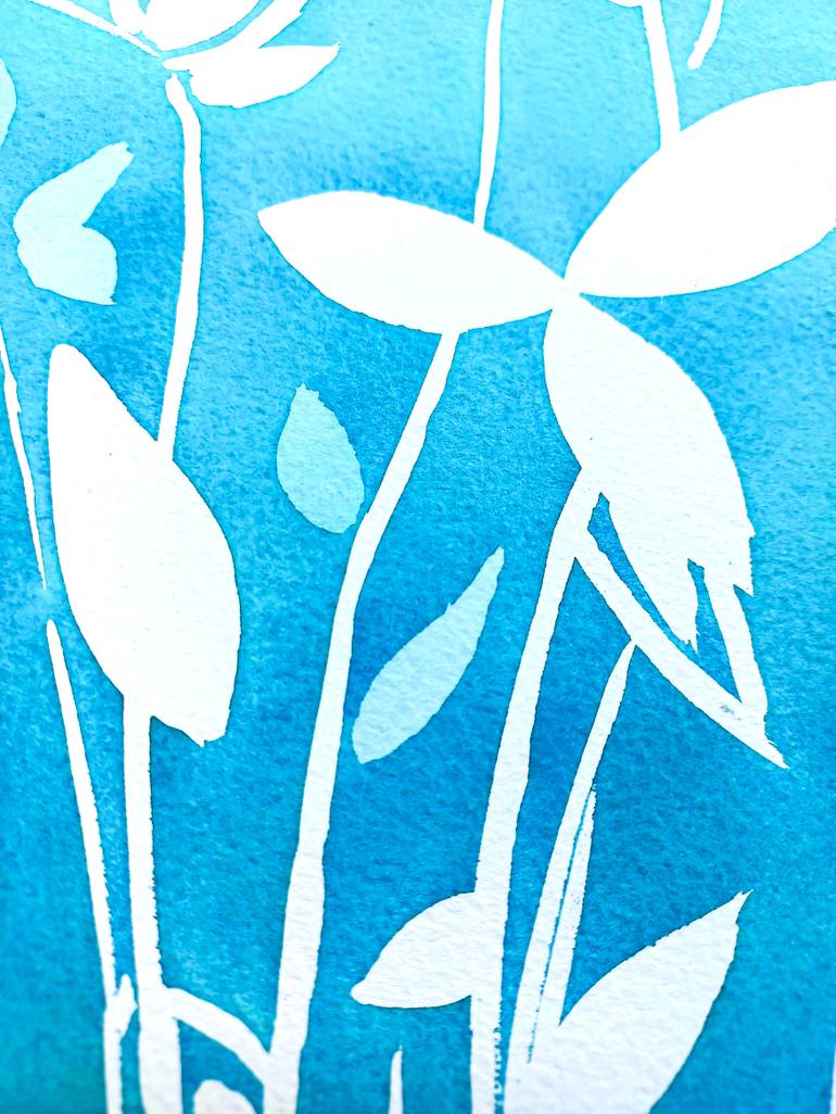 Original Abstract Botanic Painting by Zefi Link