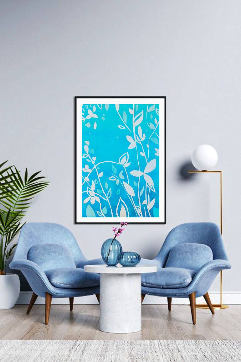 Original Abstract Botanic Painting by Zefi Link