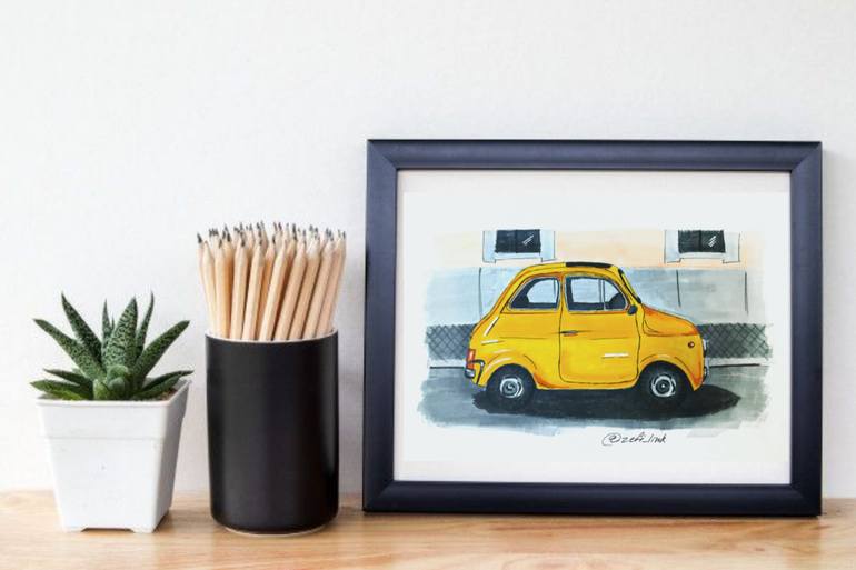 Original Illustration Transportation Drawing by Zefi Link