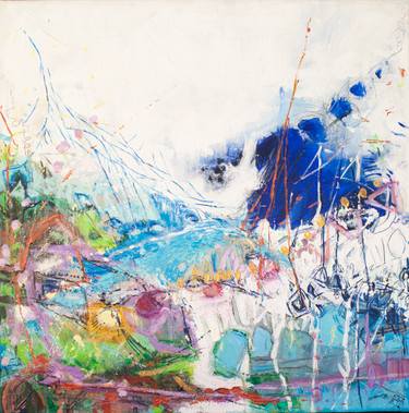 Original Abstract Expressionism Landscape Painting by Elisabeth Augendre Moreau