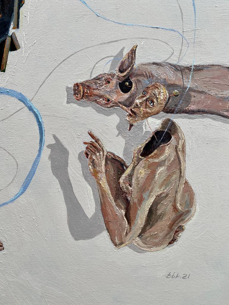 Original Surrealism People Painting by Vlad Bibik