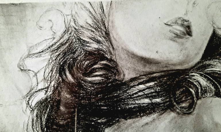 Original Realism Women Drawing by Pauline Brom