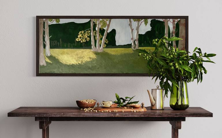 Original Expressionism Garden Painting by Lana Evanova