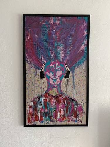 Original Pop Art Abstract Painting by Sasho Burnik