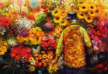 Original Impressionism Floral Paintings by Hyoung Jun Lee