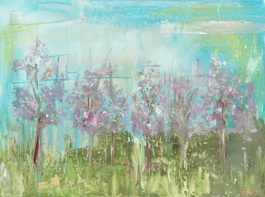 'Lavender Blossom' 48" w x 36" h mixed media thumb
