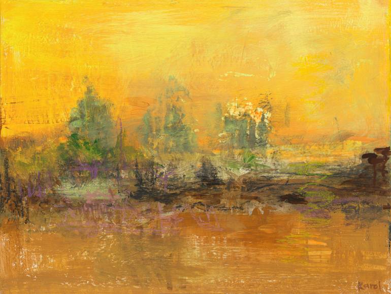 Original Abstract Expressionism Botanic Mixed Media by Karol Jersak