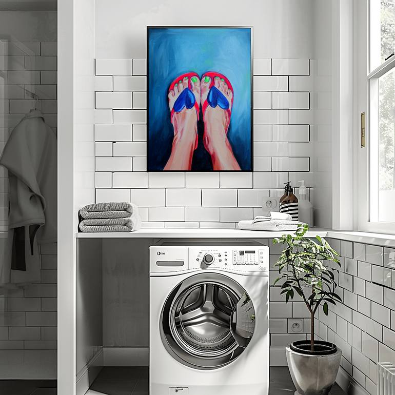 Original Figurative Nude Painting by Dopamine  Decor