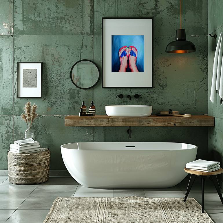 Original Figurative Nude Painting by Dopamine  Decor