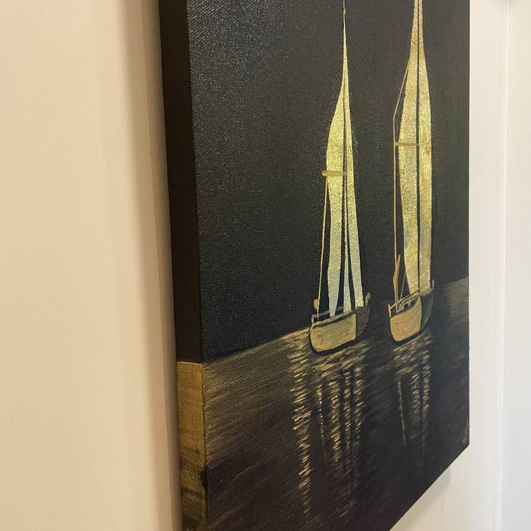 Original Contemporary Boat Painting by Roshni Jashnani