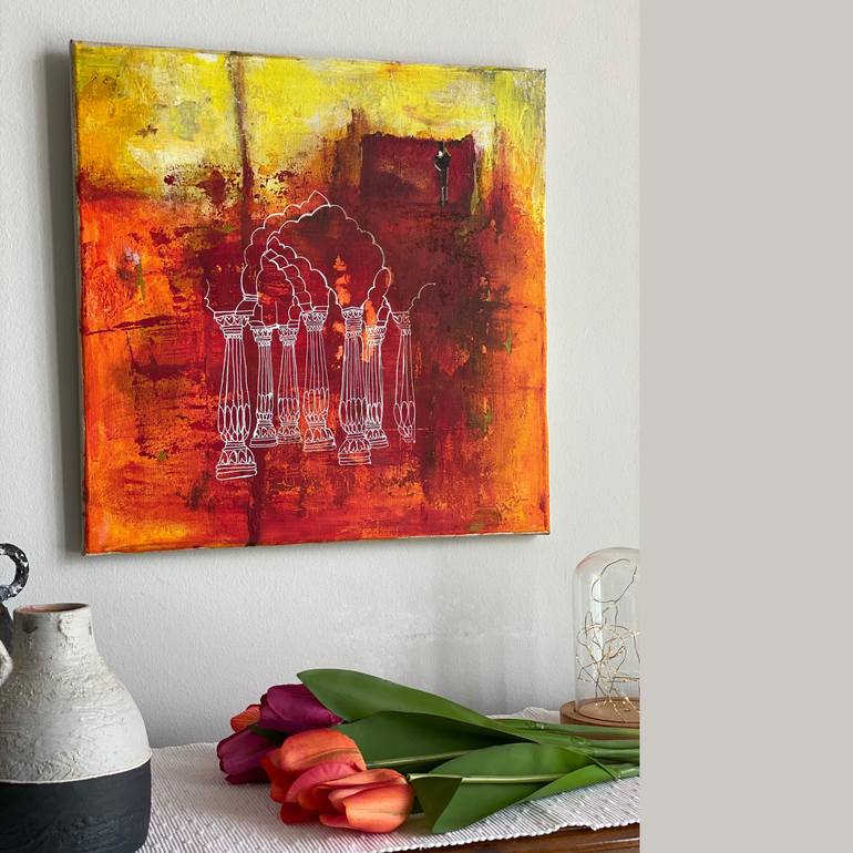 Original Contemporary Architecture Painting by Kavita Chachcha